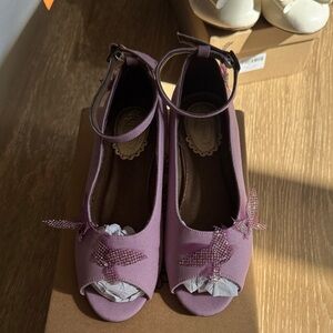 Joyfolie Lavender Dress Shoes with Bow Accents